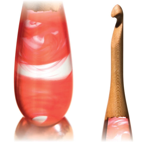 Limited Edition Acrylic + Wood Crochet Hooks (Red Cherry)