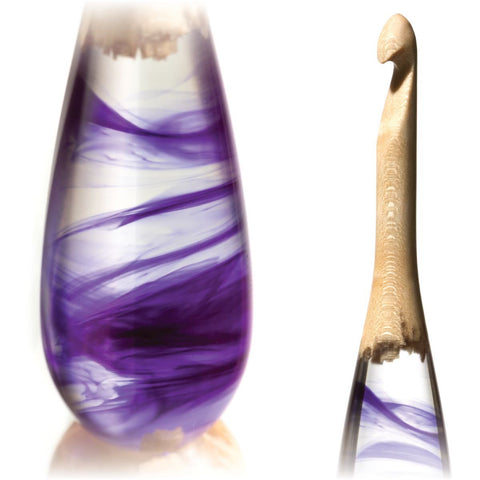 Limited Edition Acrylic + Wood Crochet Hooks (Purple Birdseye)