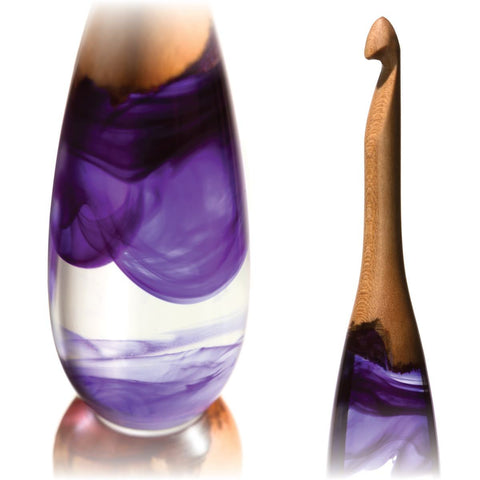 Limited Edition Acrylic + Wood Crochet Hooks (Purple Cherry)