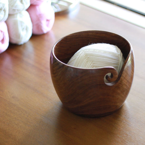 Handmade Wooden Yarn Bowls from Furls for Knitting & Crochet