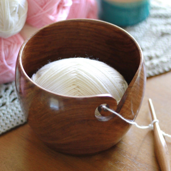 Handmade Wooden Yarn Bowls from Furls for Knitting & Crochet