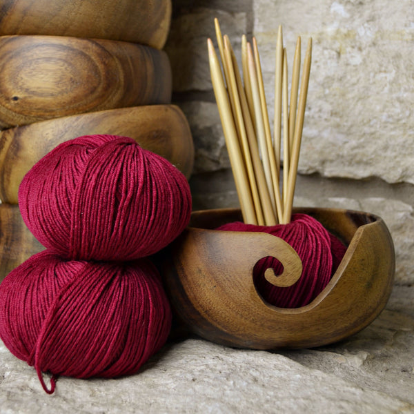 Handmade Wooden Yarn Bowls from Furls for Knitting & Crochet