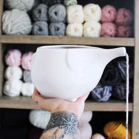 Elephant Yarn Bowl for Knitters and Crocheters